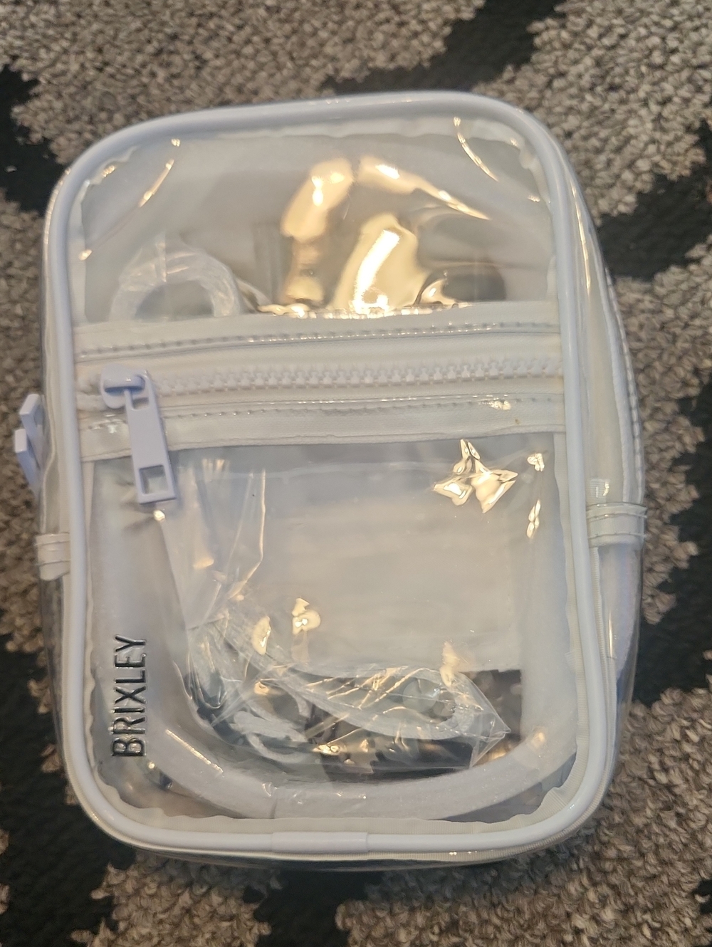 BRIXLEY Clear PVC Crossbody Cosmetic Bag in White